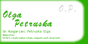 olga petruska business card